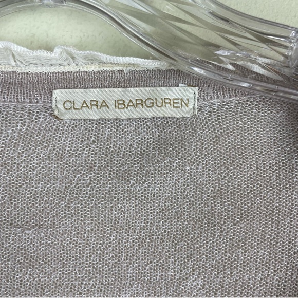 Clara Ibarguren Delicate Cardigan Ruffled Edges Pearl Button Sweater Size Small - Picture 4 of 11